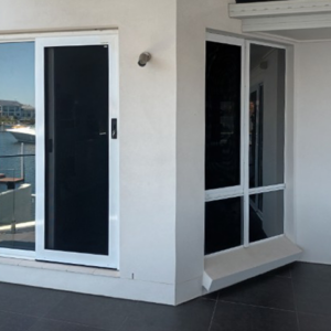 Crimsafe Classic Door and windows in Pearl White installed by Davcon