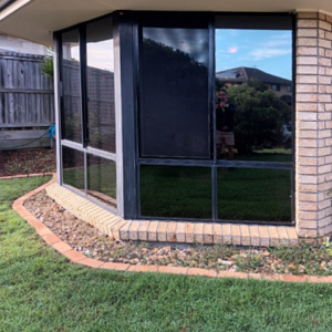 Crimsafe regular windows in black installed by Davcon