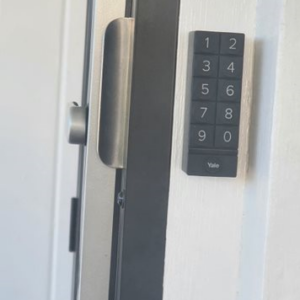 Yale lock keypad installed in Crimsafe Regular hinged door
